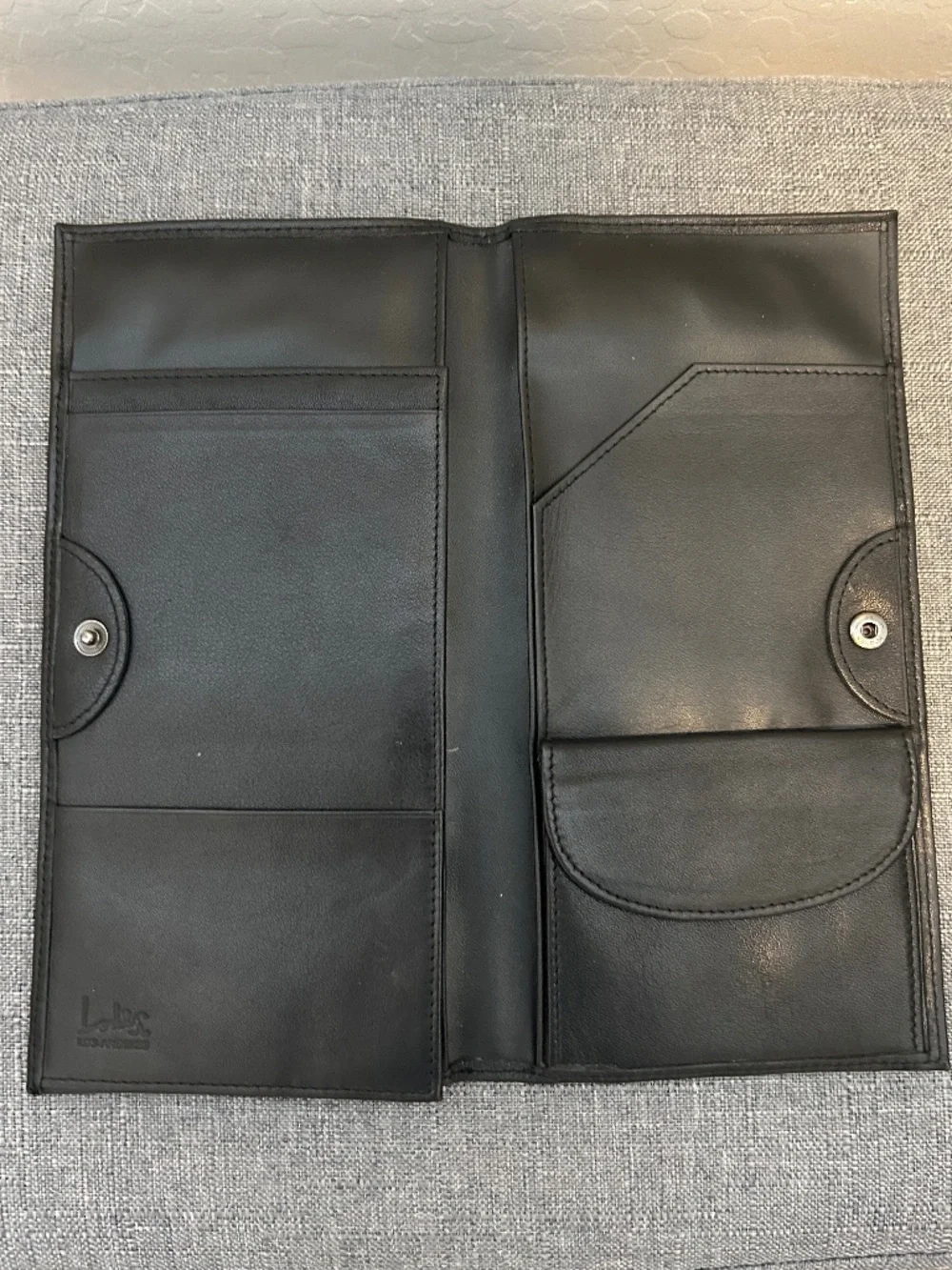 Lodis Black Leather Travel Organizer Wallet
